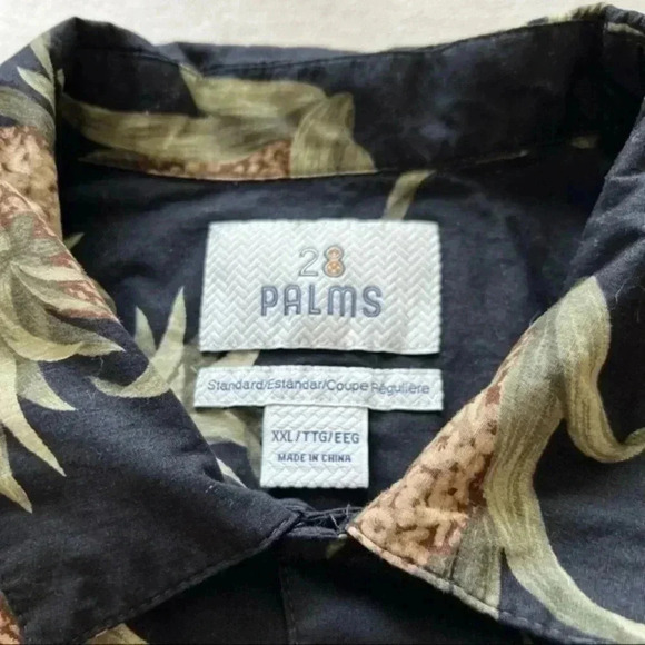 28 Palms Standard Pineapple Hawaiian Black Shirt Collard Mens XXL Aloha Vacation - Picture 2 of 9
